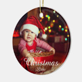 Aangepaste familiefoto keramisch ornament (Links)