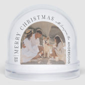 Aangepaste Familiefoto Kerstsneeuw Wereldbol | Sneeuwbol (Voorkant)