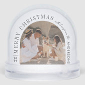 Aangepaste Familiefoto Kerstsneeuw Wereldbol | Sneeuwbol (Achterkant)