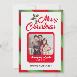 Aangepaste familiefoto Kerstuitnodiging Kaart