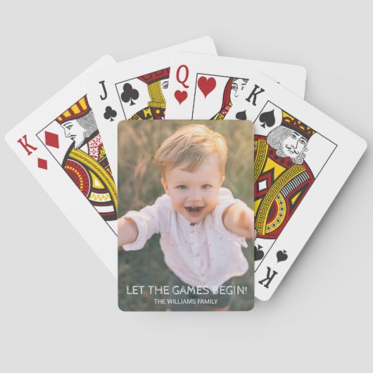 Aangepaste familiefoto laat games beginnen pokerkaarten (Achterkant)