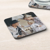 Aangepaste familiefoto met aangepaste naam bier onderzetter (Linkerzijde)