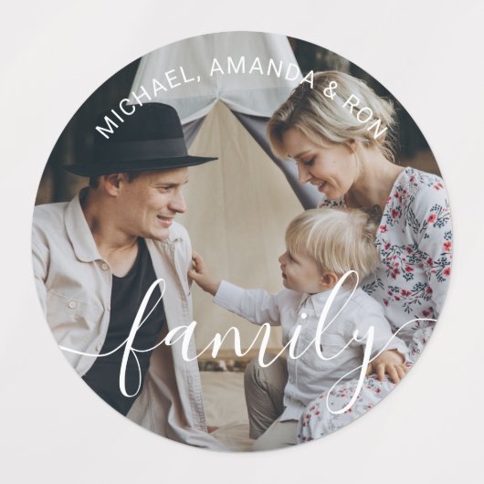 Aangepaste familiefoto met aangepaste naam labels (Design 1)