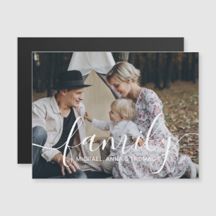 Aangepaste familiefoto met aangepaste naam magnetische uitnodiging