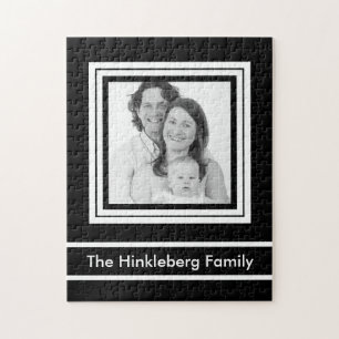 Aangepaste familiefoto met eigen tekst legpuzzel
