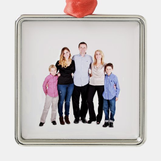 Aangepaste familiefoto metalen ornament (Voorkant)