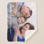 Aangepaste familiefoto Modern script gepersonalise Sherpa Deken (Voorkant)