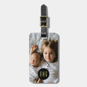 Aangepaste familiefoto   Monogram   Adres Bagagelabel