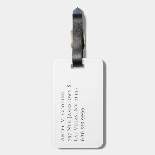 Aangepaste familiefoto | Monogram | Adres Bagagelabel (Achterkant verticaal)