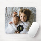 Aangepaste familiefoto | Monogrammen Muismat (Met muis)