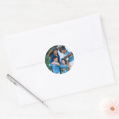 Aangepaste familiefoto ronde sticker (Envelop)