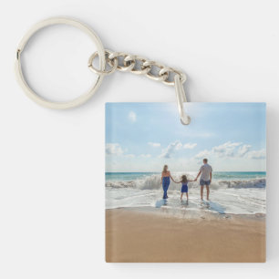 Aangepaste familiefoto sleutelhanger