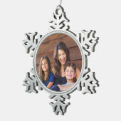 Aangepaste familiefoto tin sneeuwvlok ornament (Rechts)