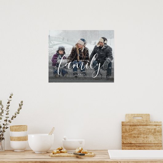 Aangepaste familiefotografie zwarte Abstracte over Poster (Keuken)