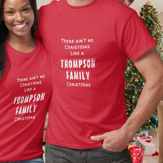 Aangepaste familienaam, Aint no Christmas typograf T-shirt