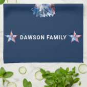 Aangepaste familienaam Amerika Symbolen Theedoek (Gevouwen)