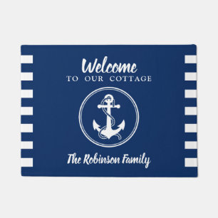 Aangepaste familienaam Anchor & Rope Cottage Deurmat