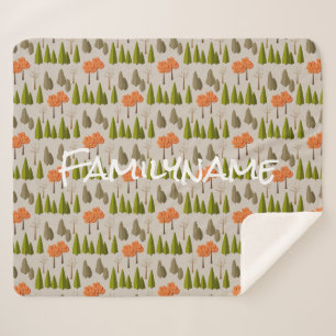 Aangepaste familienaam Autumn Tree Patroon Deken