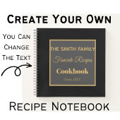Aangepaste familienaam Cookbook BLACK Recipe Notitieboek