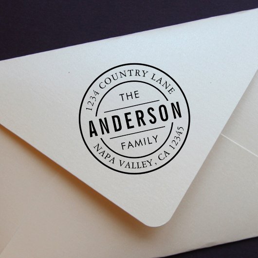 Aangepaste familienaam | Creëer Uw eigen retouradr Rubberstempel