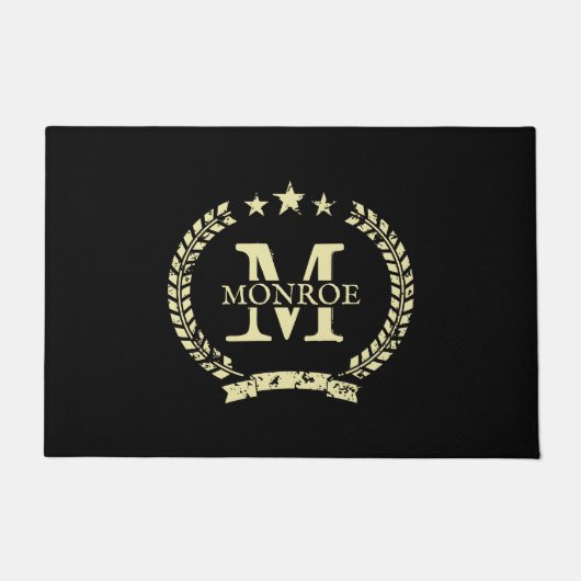 Aangepaste familienaam  crest logo grote invoer deurmat (Voorkant)