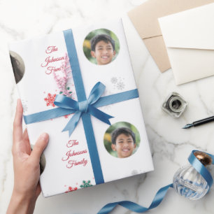 Aangepaste familienaam en 5 foto-inkuilpakje met k cadeaupapier