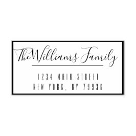 Aangepaste familienaam en retouradres handgeschrev  zelfinktende stempel