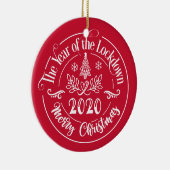 Aangepaste familienaam Funny 2020 kerstfeestdag Keramisch Ornament (Rechts)