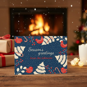 Aangepaste familienaam Holiday Kaart De Groeten