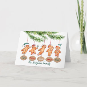 Aangepaste familienaam Kerst kunst Peperkoek  Kaart