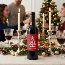 Aangepaste familienaam Kerst-wijnlabel