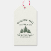 Aangepaste Familienaam Kerstboom Boerderij Retro Cadeaulabel (Voorkant)