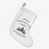 Aangepaste Familienaam Kerstboom Boerderij Retro Kleine Kerstsok (Voorkant (Hangend))