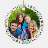 Aangepaste familienaam kerstfeestdag keramisch ornament (Achterkant)