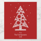 Aangepaste familienaam Kerstwijnlabel Wijn Etiket (Enkel label)