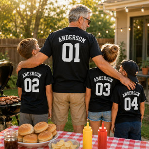 Aangepaste familienaam kids papa team jersey t-shirt