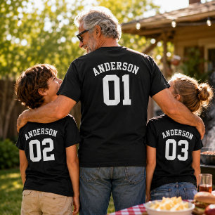 Aangepaste familienaam kids Pop-teamshirt T-shirt