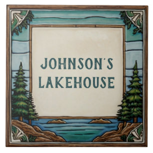 Aangepaste familienaam Lakehouse huisnaam teken Tegeltje