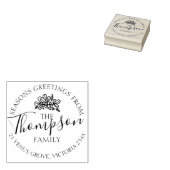 Aangepaste familienaam mistletoe retour adres stem rubberstempel (Gestempeld)