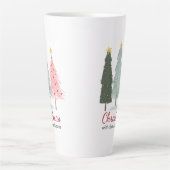 Aangepaste familienaam Modern Minimalistisch Kerst Latte Mok (Voorkant)