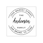 Aangepaste familienaam | Modern retouradres Rubberstempel (Afrduk)
