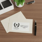 Aangepaste familienaam Monogram Adresetiketten Etiket