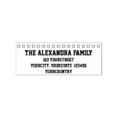 Aangepaste familienaam plus adres, met vierkanten 	rubberstempel (Afrduk)