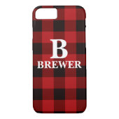 Aangepaste familienaam Red Tartan iPhone Case (Achterkant)
