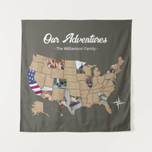 Aangepaste familienaam Reis Verenigde Staten Foto  Wandkleed