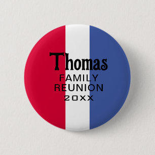Aangepaste familienaam reünie ronde button 5,7 cm