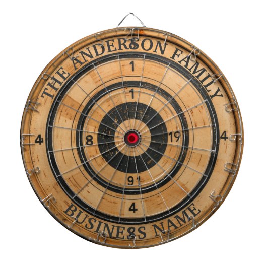 Aangepaste familienaam Rustiek Dartboard Dartbord (Voorkant)