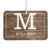 Aangepaste familienaam Rustiek hout Monogram Luchtverfrisser (Achterkant)