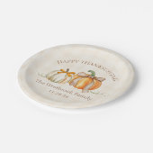 Aangepaste familienaam Schattigee pompoenbogen Tha Papieren Bordje (Gekanteld)