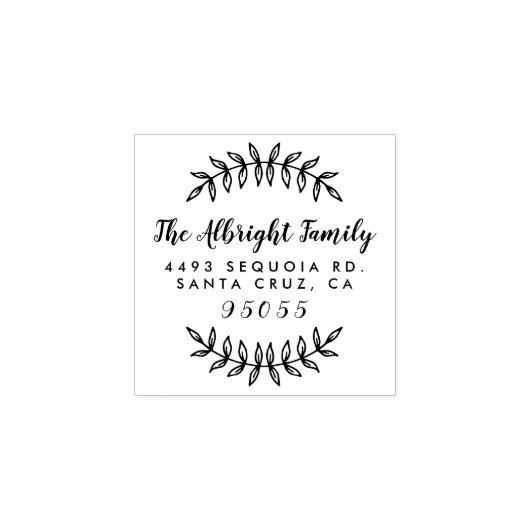 Aangepaste familienaam Script Retouradres Rubberstempel (Afrduk)